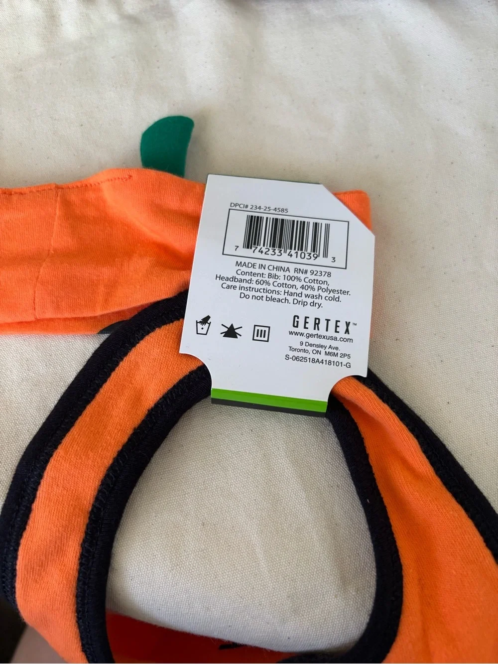 NWT Gertex Halloween Baby Bib and Headband Set 